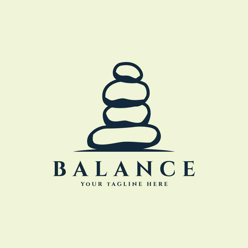 Balance-Stein-Vintage-Logo-Vektor-Illustration-Template-Design vektor