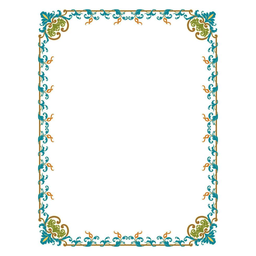 Ruhe farbig klassisch Rahmen mit Blumen- Ornament vektor