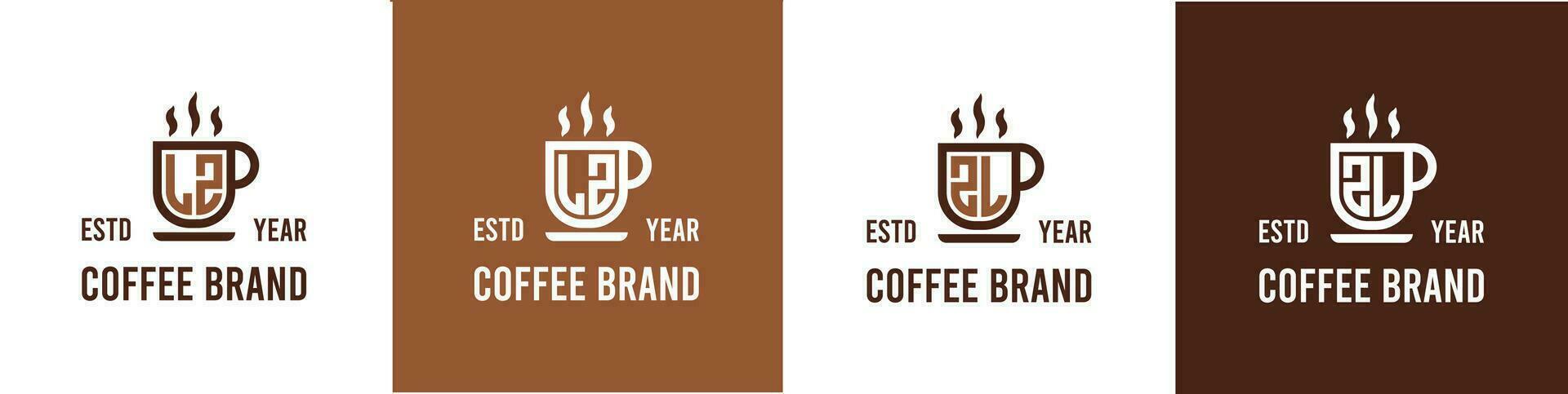 brev lz och zl kaffe logotyp, lämplig för några företag relaterad till kaffe, te, eller Övrig med lz eller zl initialer. vektor