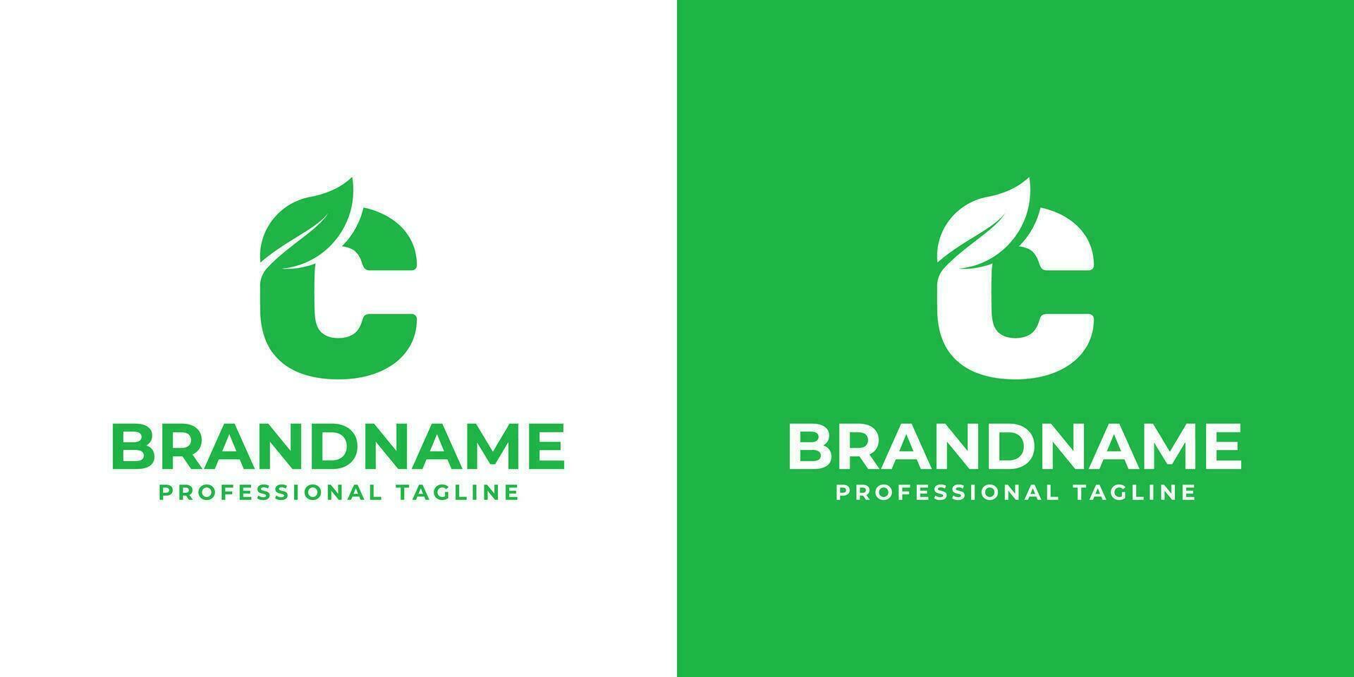 brev c blad logotyp, lämplig för företag relaterad till blad, natur, växt, ekologi, eller miljö med c första. vektor