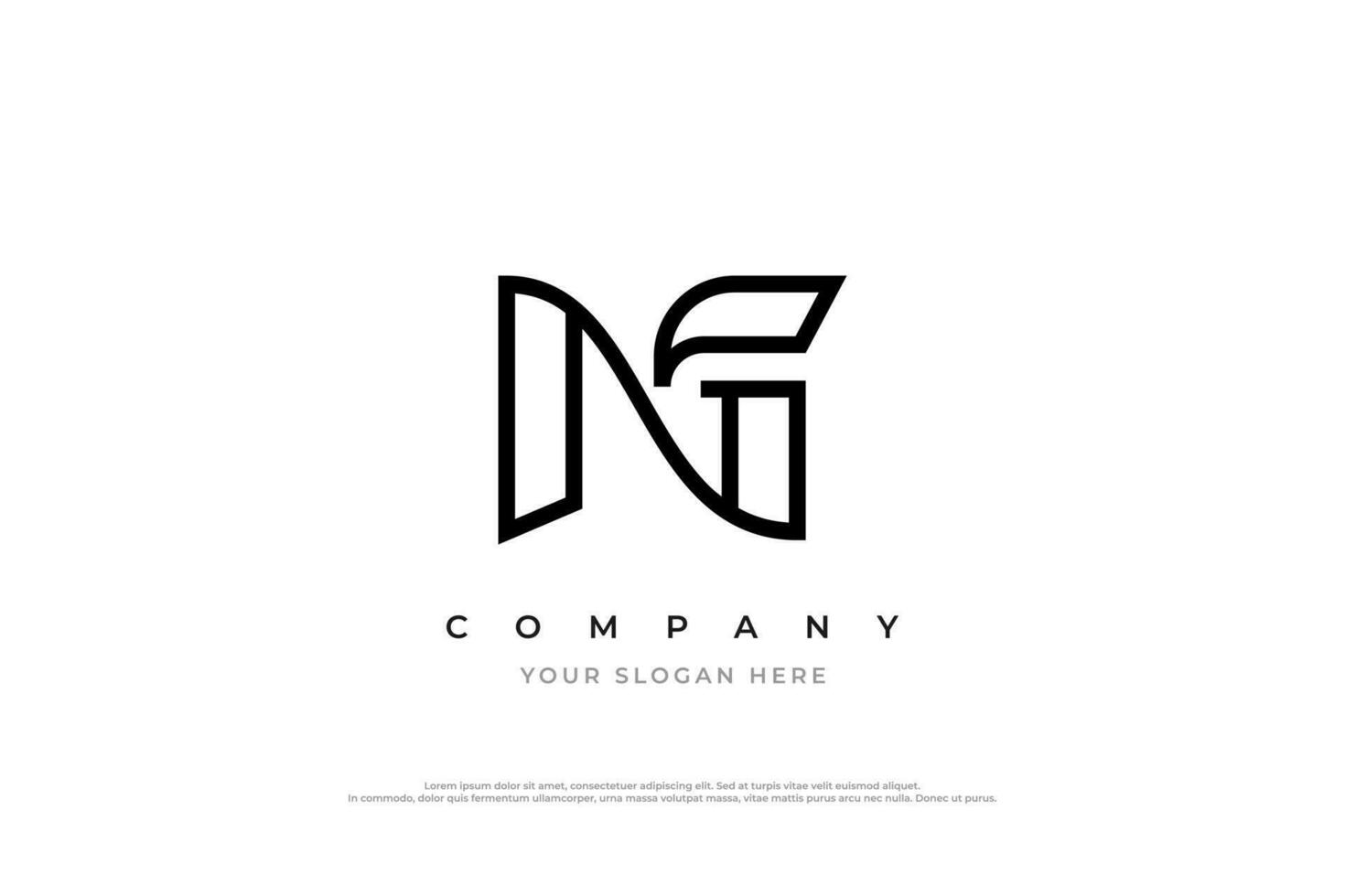 minimal första brev ng monogram logotyp design vektor