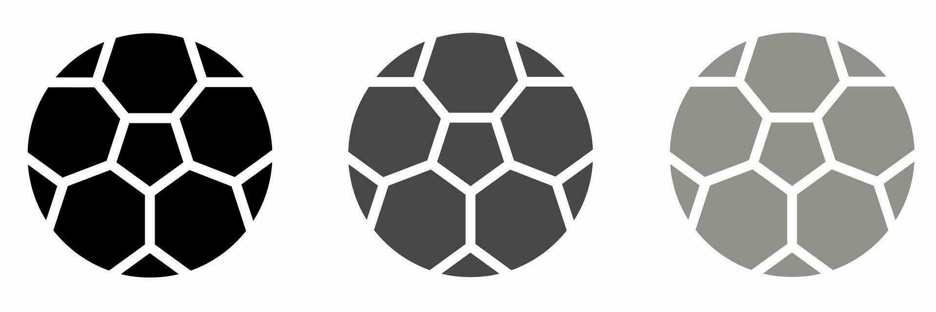 fotboll boll ikon svart vit illustration samling. vektor