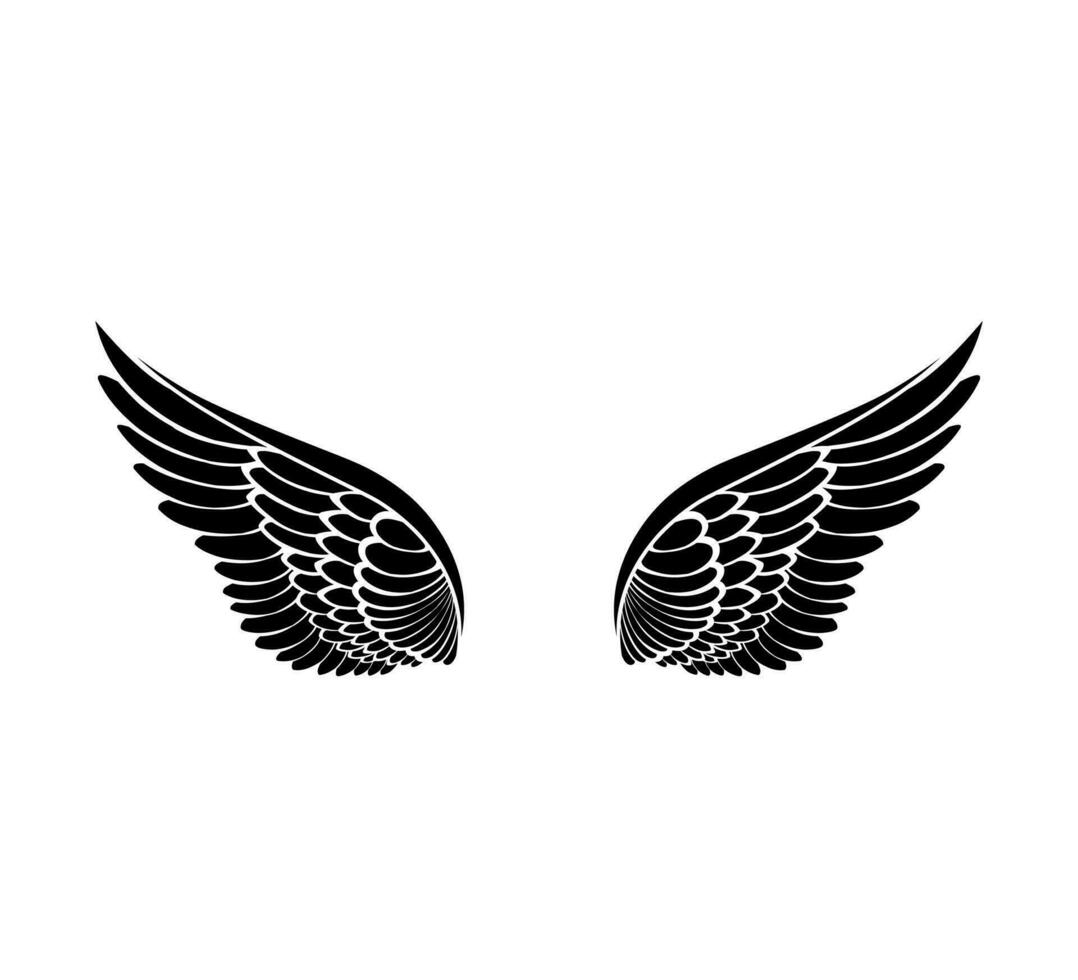 Vektor Silhouette Engel Flügel Logo