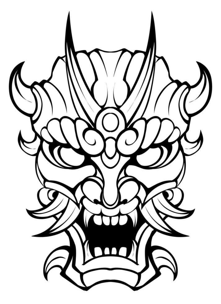 oni mask tribal tatuering illustration vektor