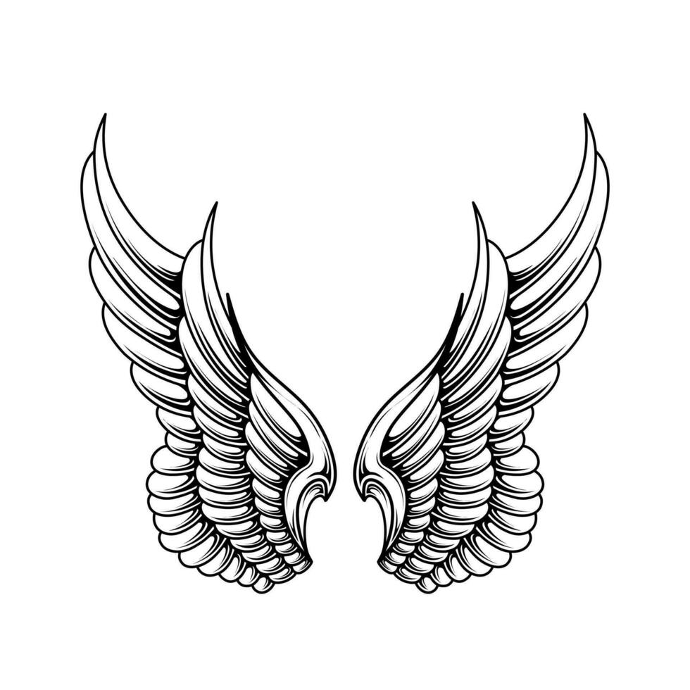 vektor ängel vingar vektor stam- tatuering design