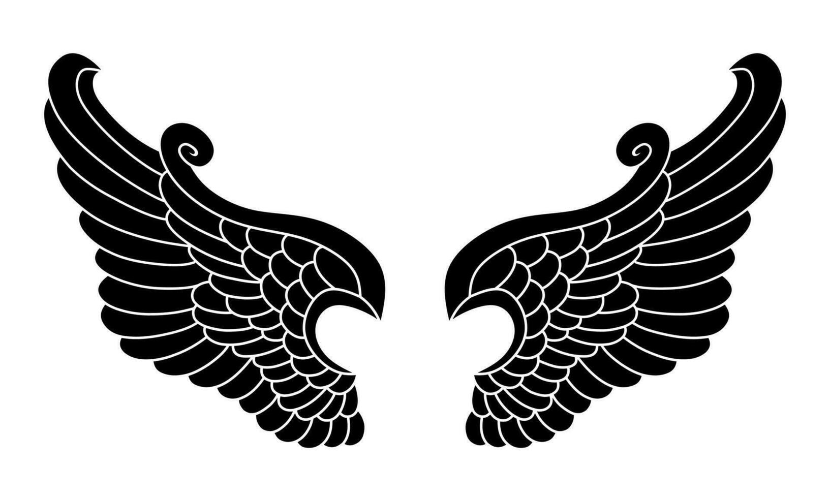 Vektor Silhouette Engel Flügel Logo
