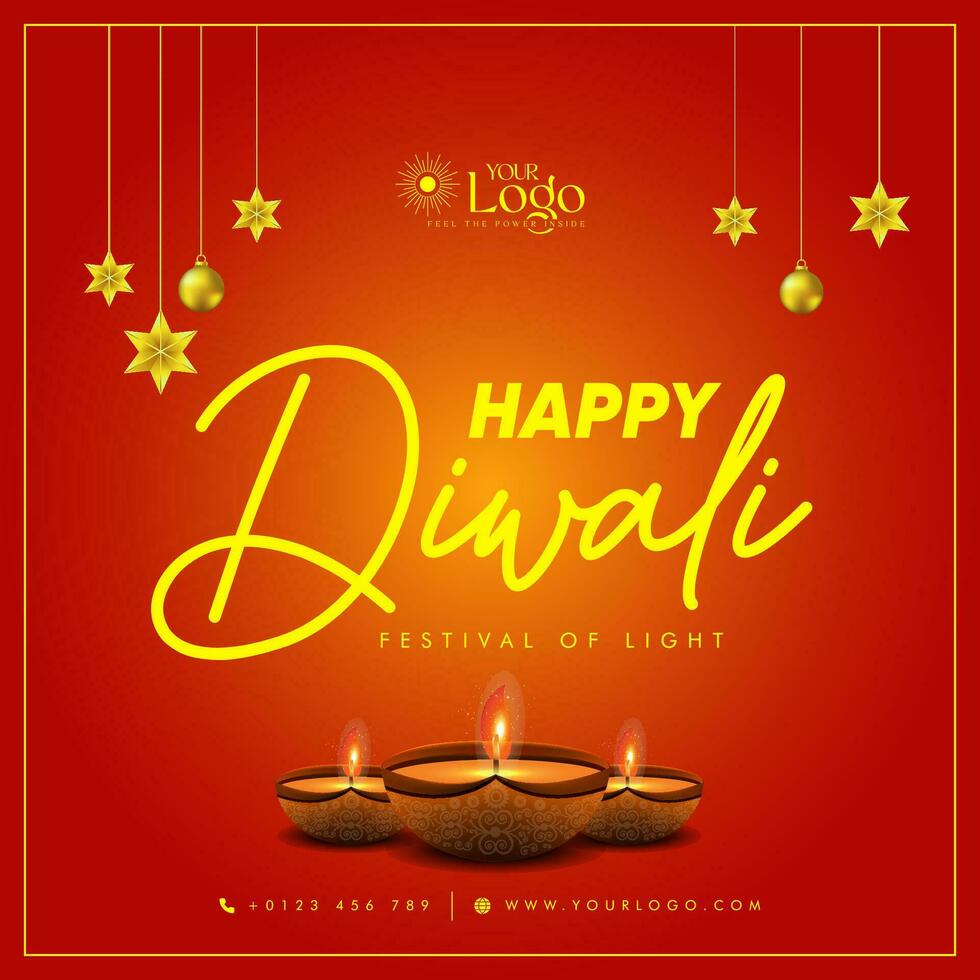 glücklich Diwali dekorativ Festival wünsche Karte Vektor Design