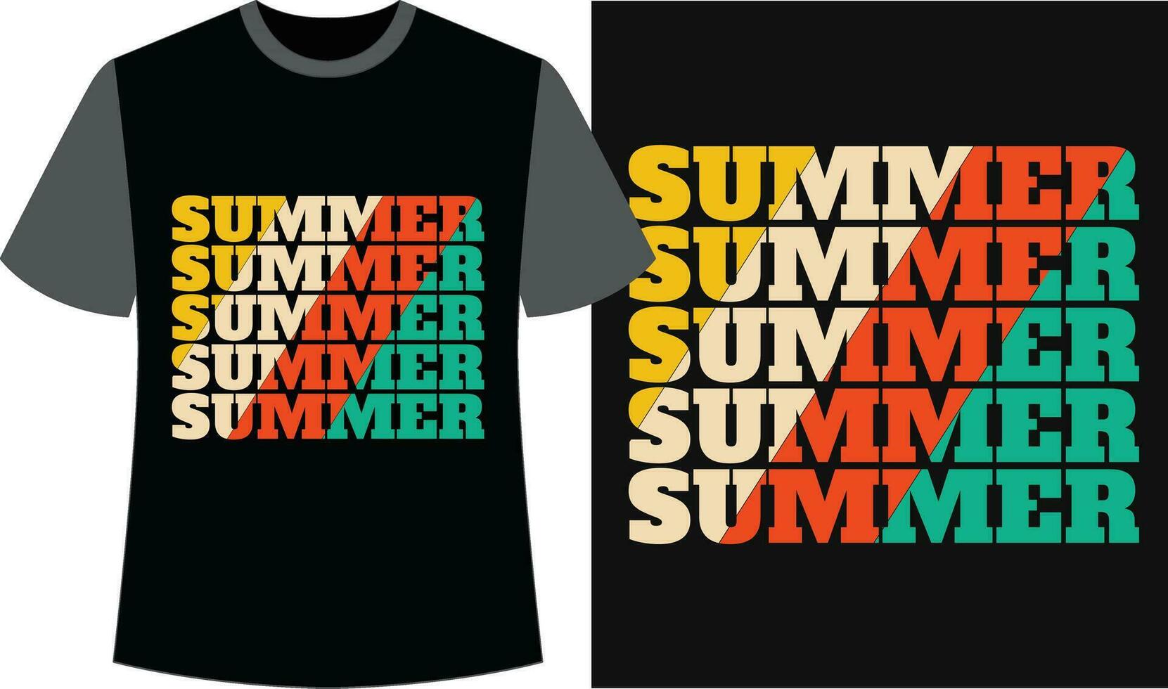 Sommer- Stil fesselnd T-Shirt Entwürfe. Sommer- Vektor Grafik