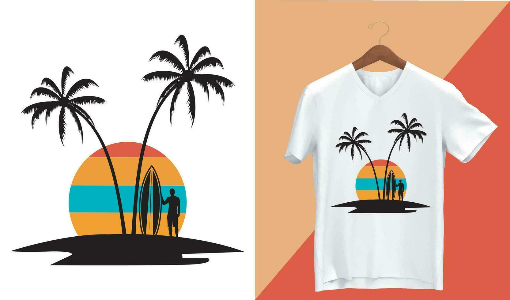 T-Shirts zum Sommer- Vektor drucken