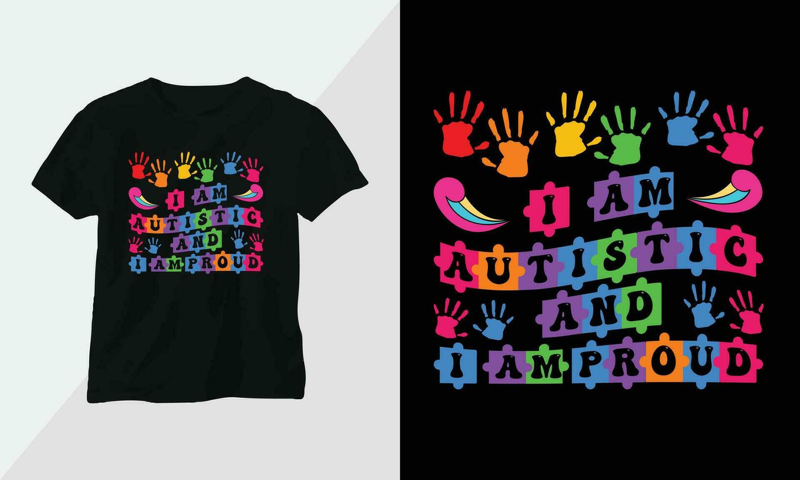 autism t-shirt design begrepp. Allt mönster är färgrik och skapas använder sig av band, pussel, kärlek, etc vektor