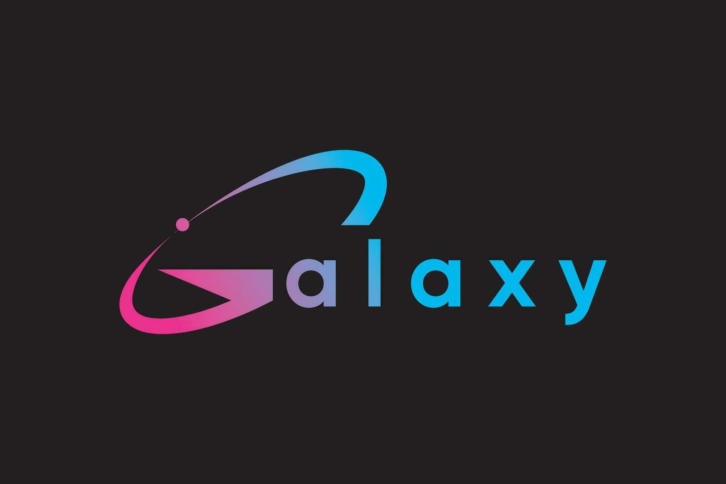 brev galax blå logotyp design vektor mall