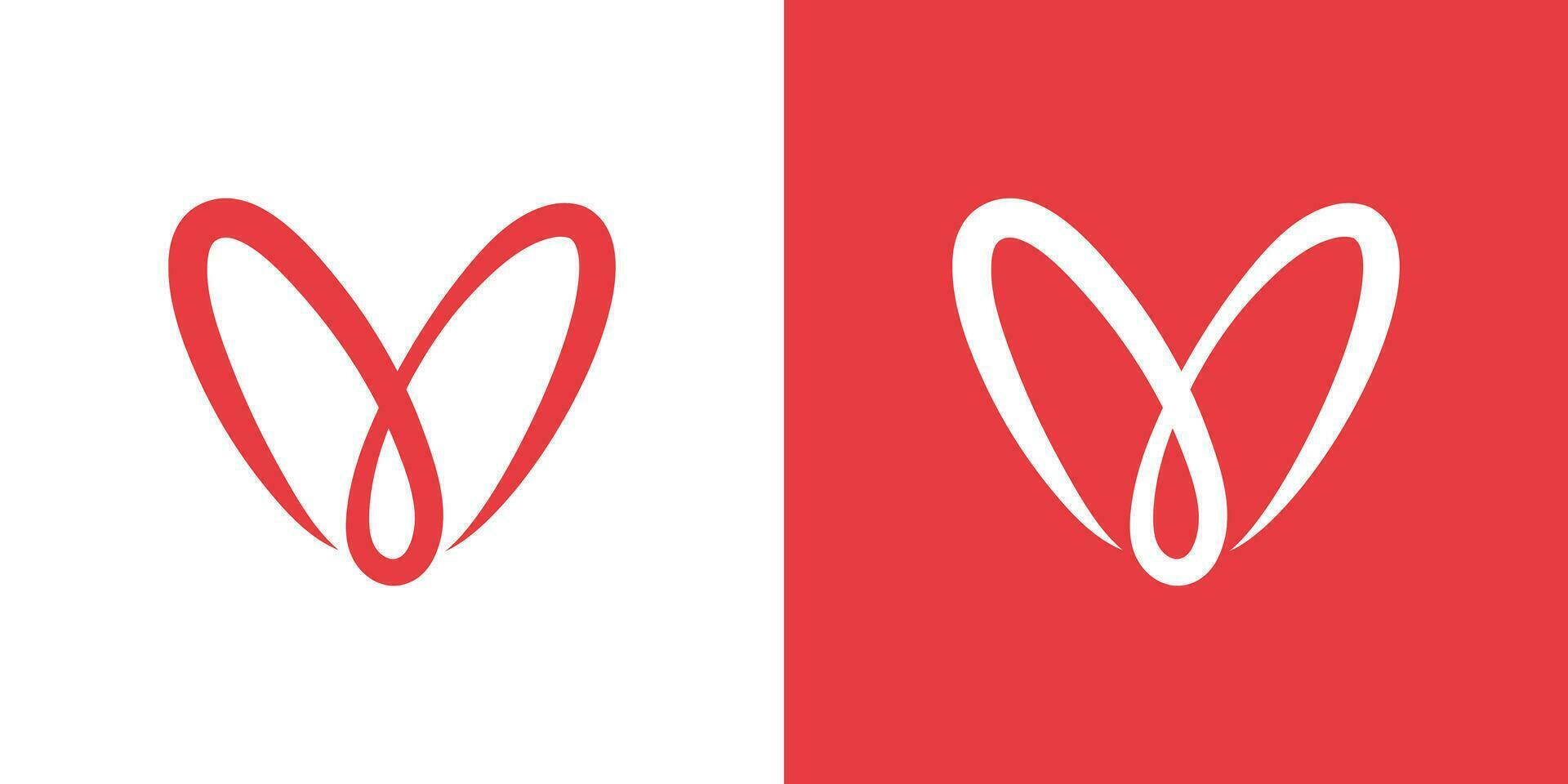 röd hjärta ikon logotyp design vektor mall