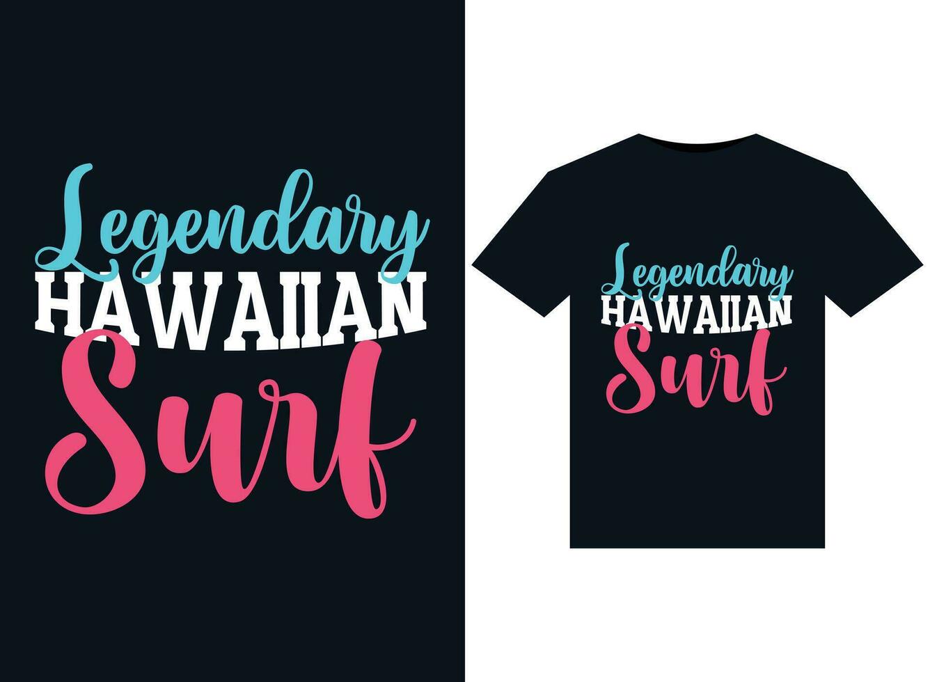 legendär hawaiisch Surfen Abbildungen zum druckfertig T-Shirts Design. vektor