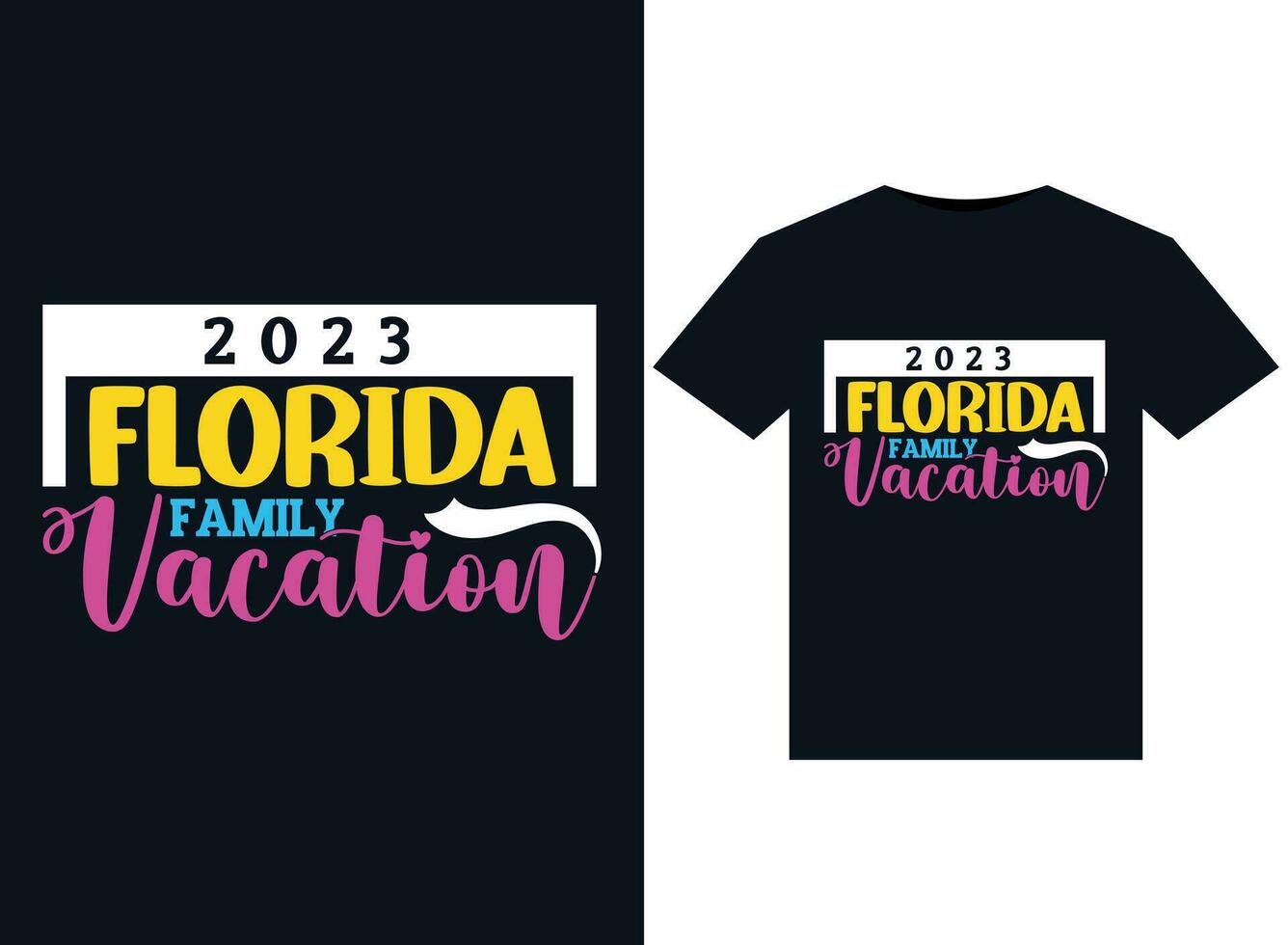 2023 Florida Familie Ferien Abbildungen zum druckfertig T-Shirts Design vektor
