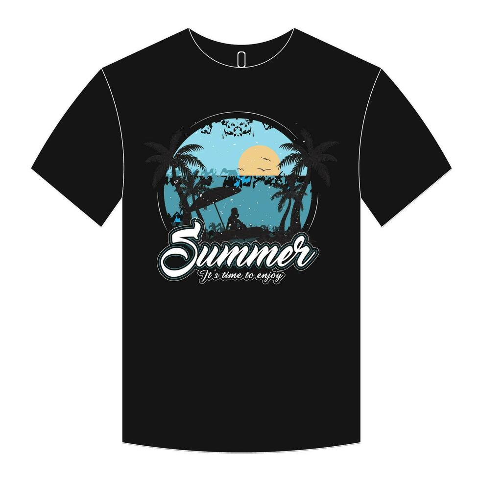 sommar och typografisk t-shirt design vektor