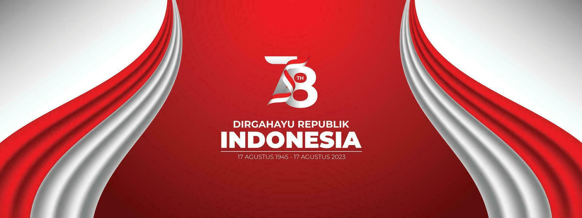 Dirgahayu republik Indonesien Banner mit Flagge vektor