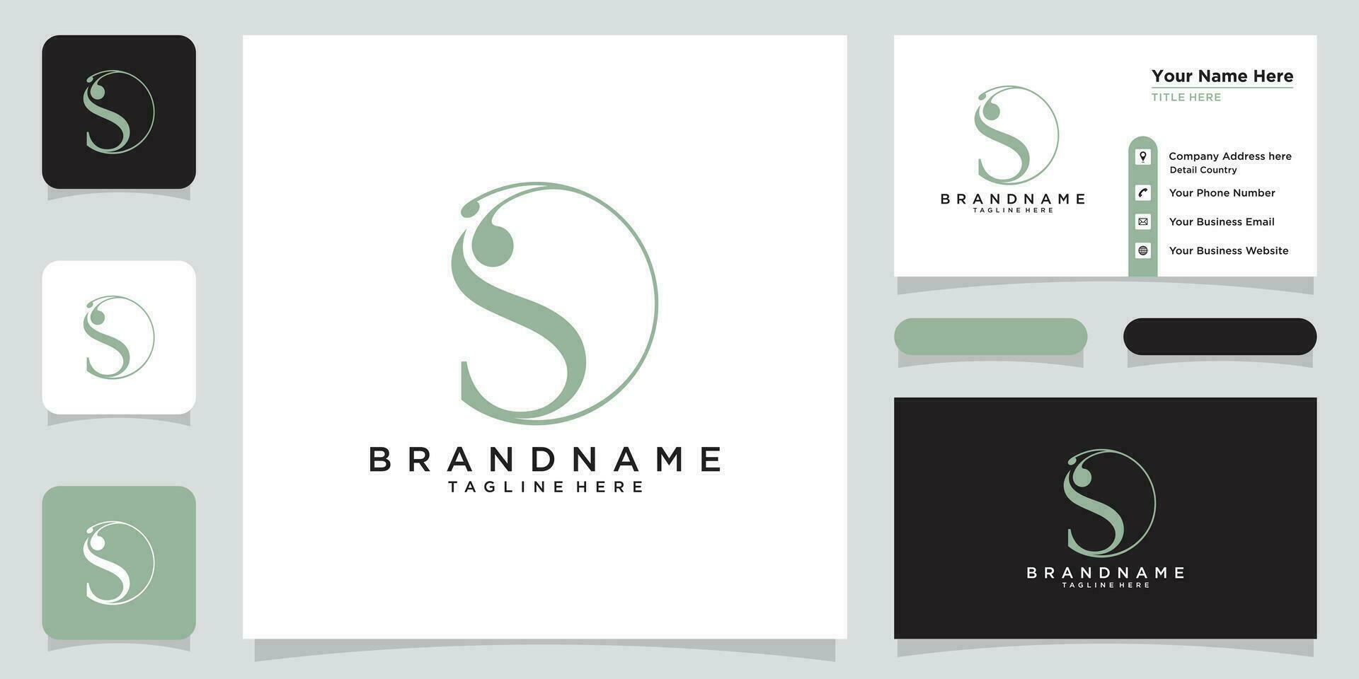 Initiale Brief s Luxus Logo Design Vektor mit Geschäft Karte Design Prämie Vektor
