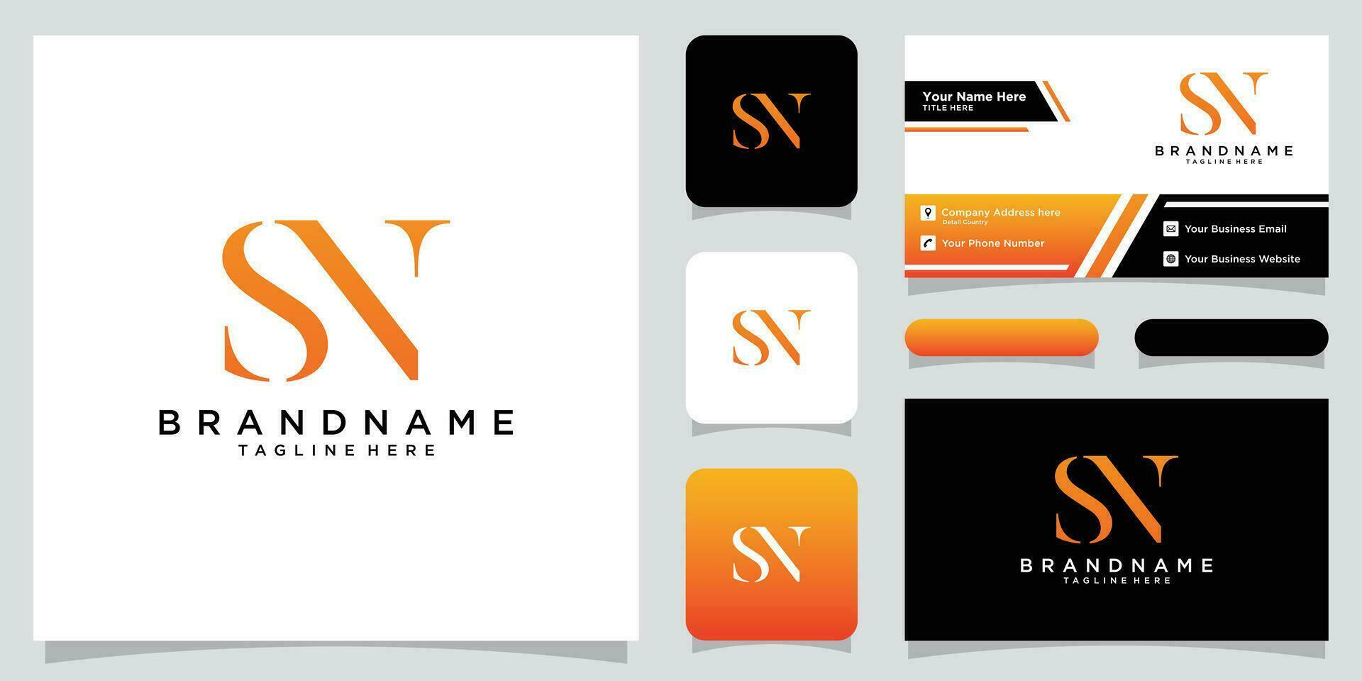 Initiale Brief ns Logo Design Vorlage, kreativ Initiale sn Symbol mit Geschäft Karte Design Prämie Vektor