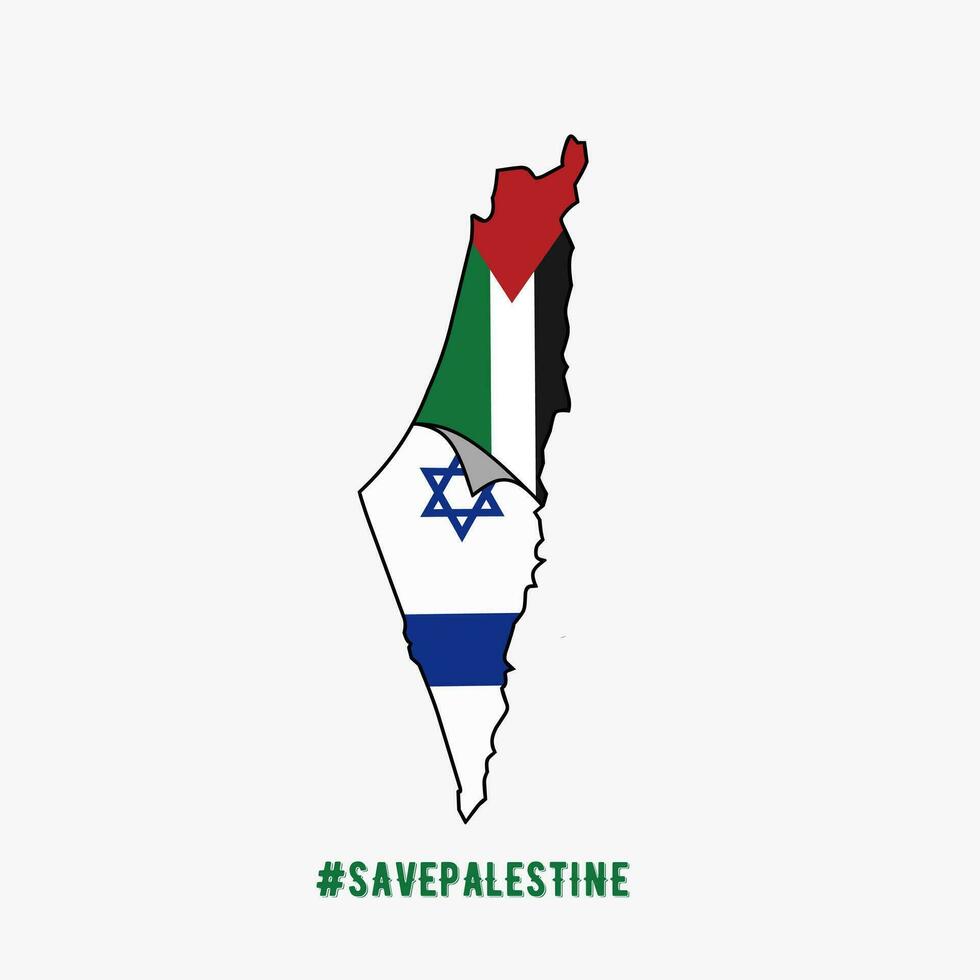 Illustration Vektor von Palästina Freiheit Kampagne,mit Israel Flagge, perfekt zum drucken usw