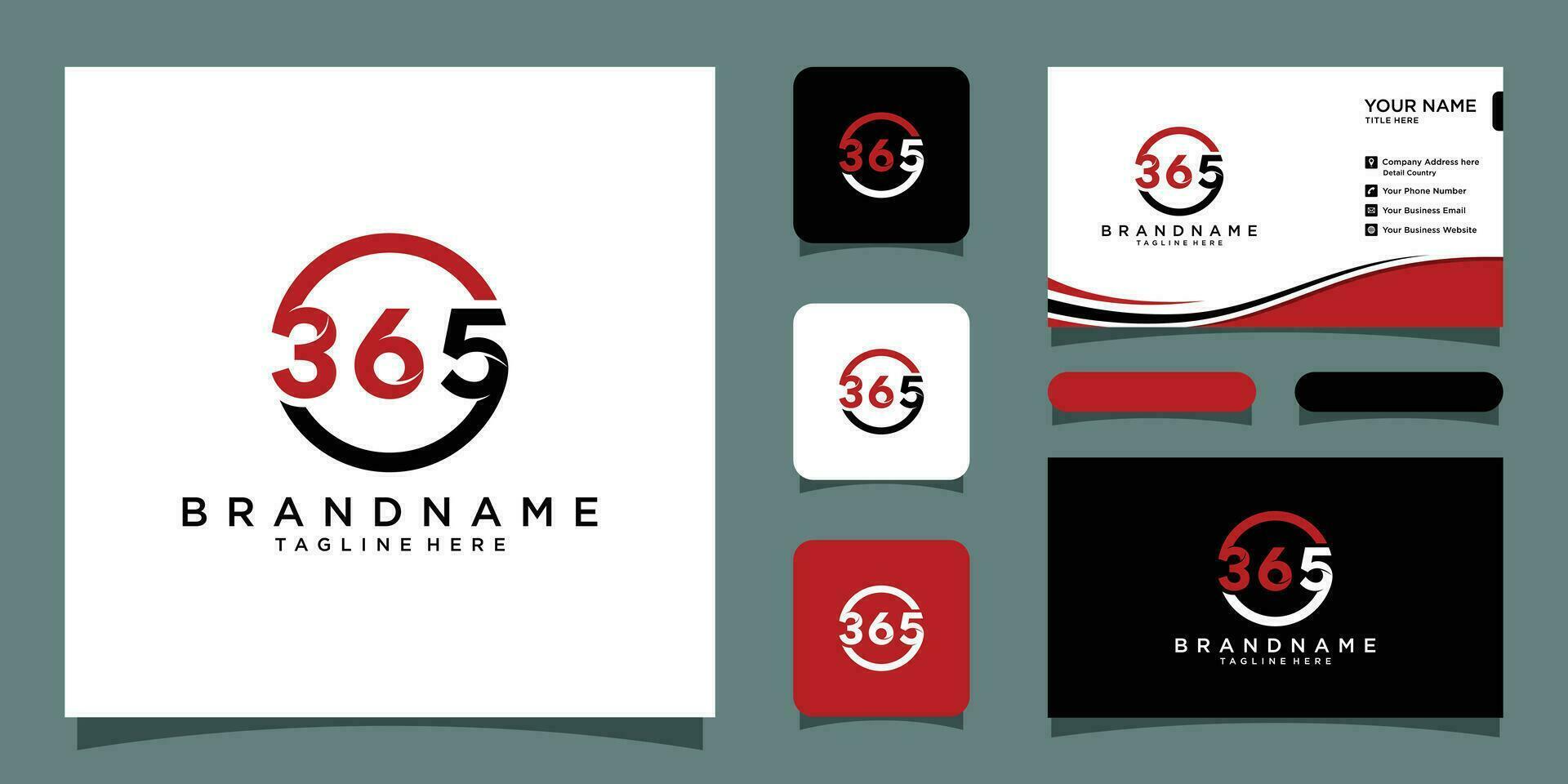 365 Nummer Brief Logo Symbol Designs Vektor Prämie Vektor
