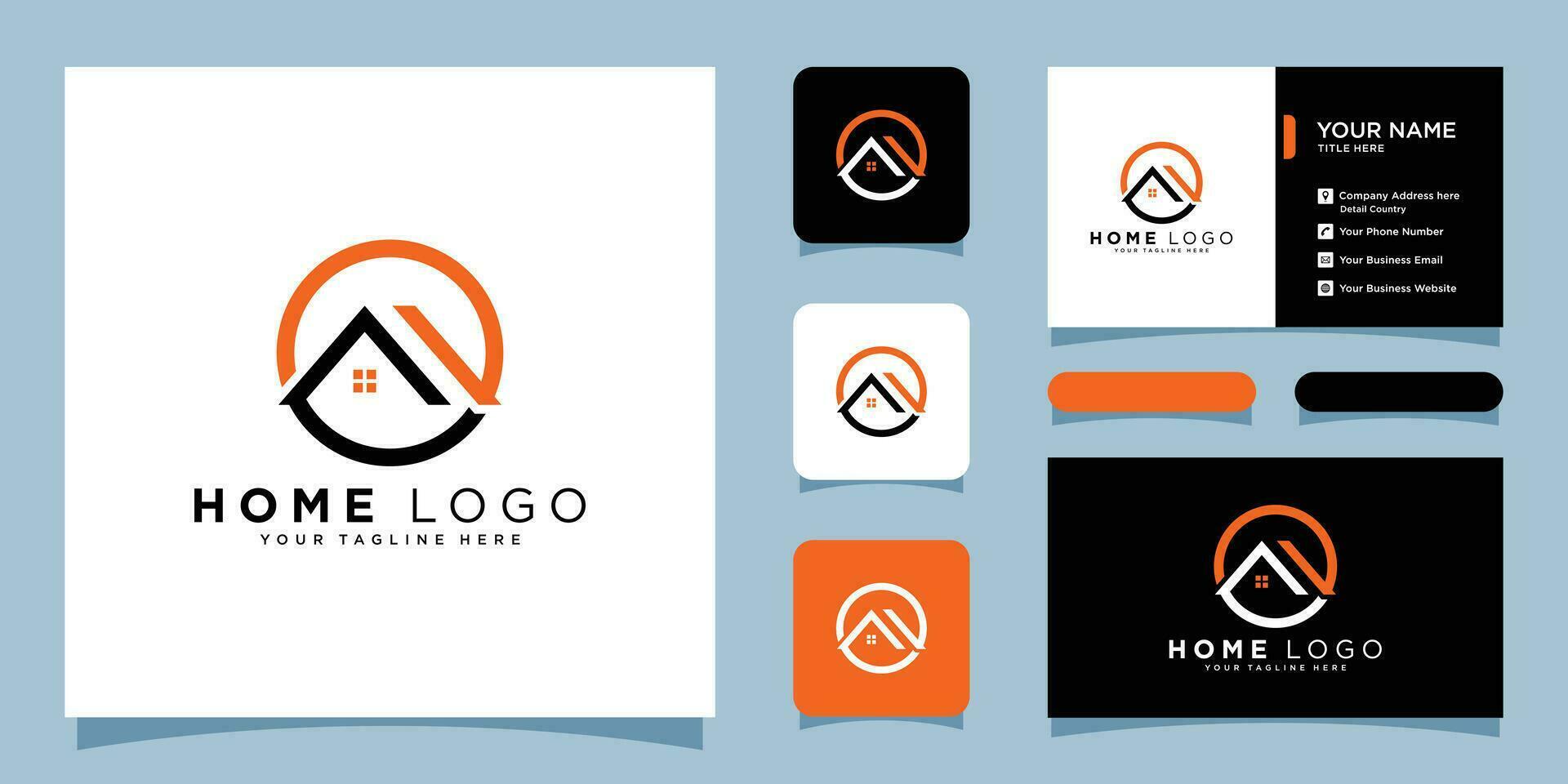 hus logotyp med linje konst stil, Hem bygga för logotyp och företag kort design premie vektor