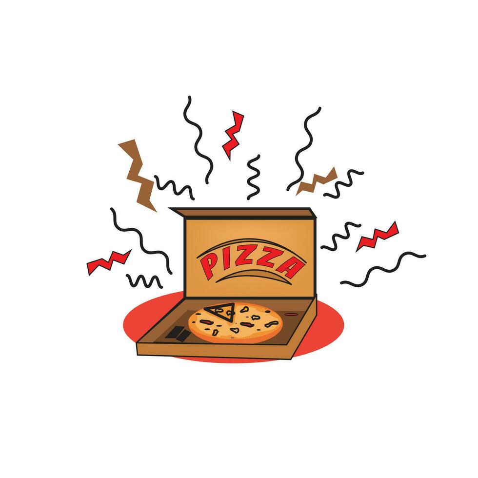 italiensk pizza låda vektor illustration