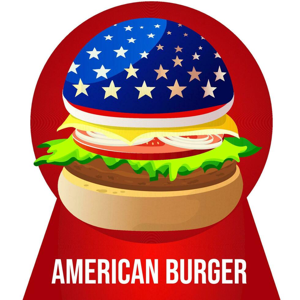 amerikanisch Burger mit das uns Flagge vektor