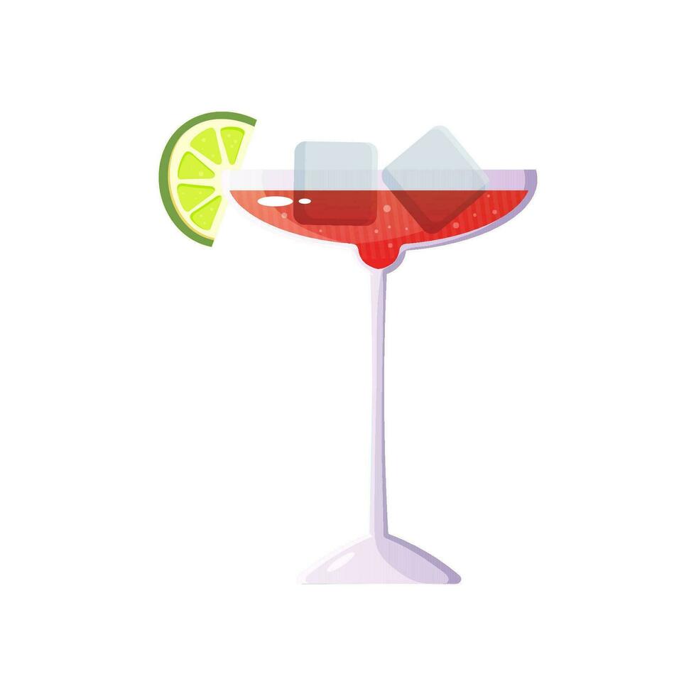 Manhattan Cocktail mit Kalk, Minze und Eis vektor