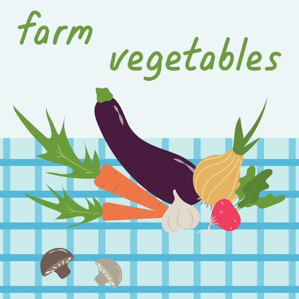 Illustration mit frisch Bauernhof Gemüse vektor