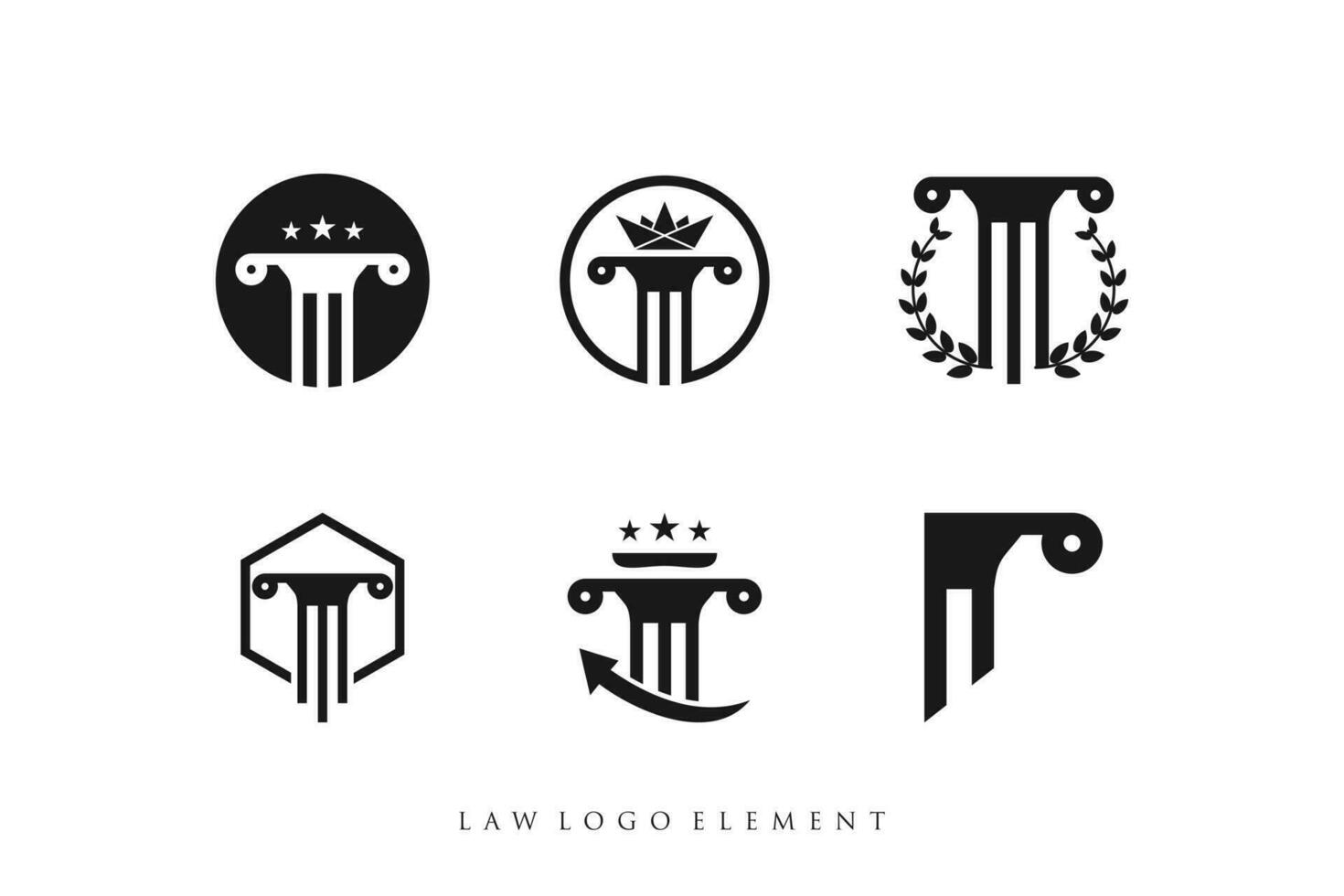 einstellen von Anwalt Logo Vektor Design Element mit kreativ Stil