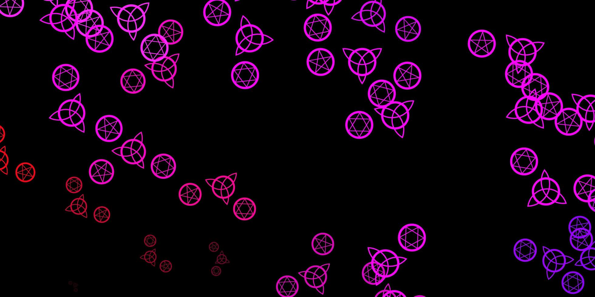 mörk lila rosa vektor bakgrund med mysteriesymboler
