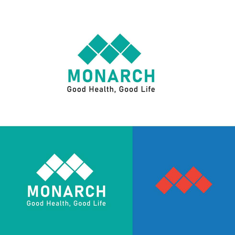 monark minimalistisk m ikon text logotyp design mall vektor