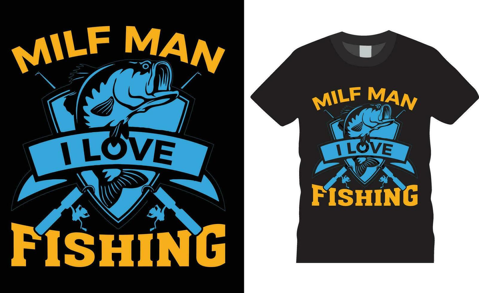 fiske typografi t-shirt design perfekt för skriva ut vektor mall.milf man jag kärlek fiske