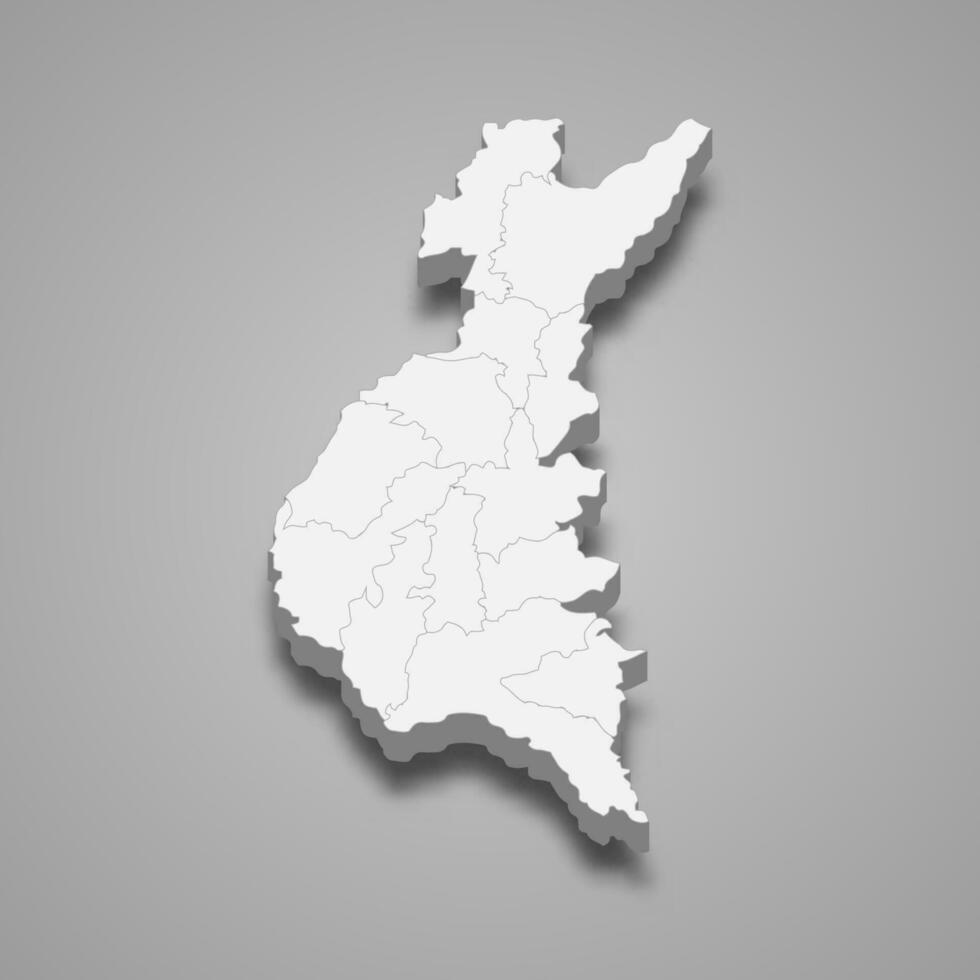 3d isometrisch Karte von los rios ist ein Provinz von Ecuador vektor