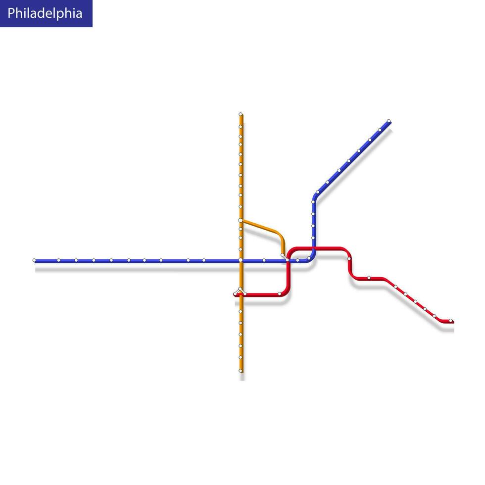 3d isometrisk Karta av de philadelphia metro tunnelbana vektor