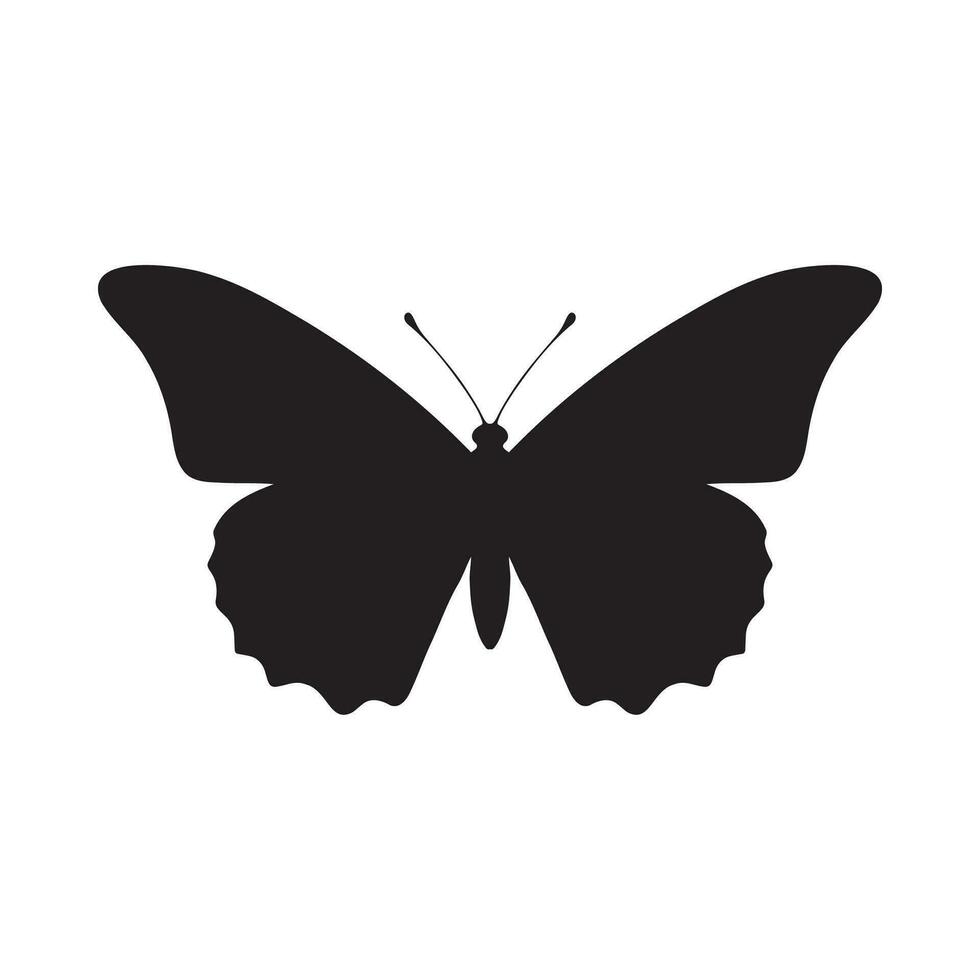 silhuett av fjäril. svartvit vektor illustration