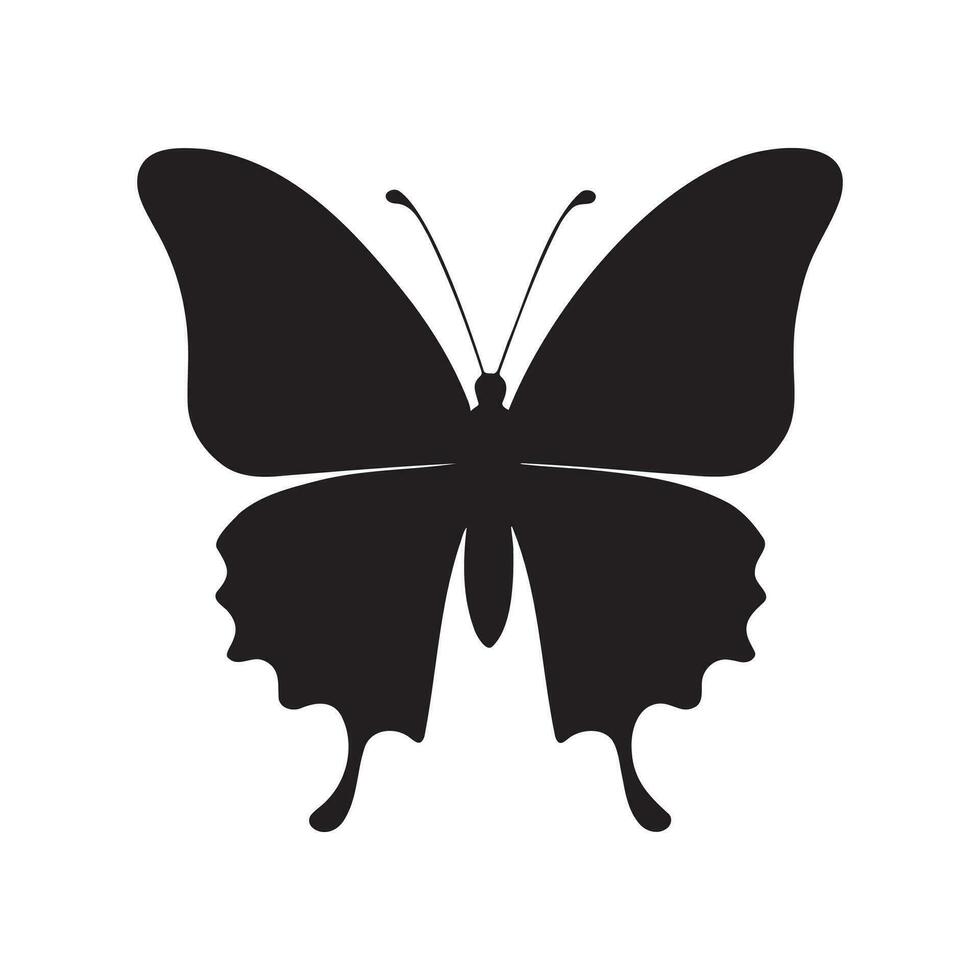 Silhouette von Schmetterling. einfarbig Vektor Illustration