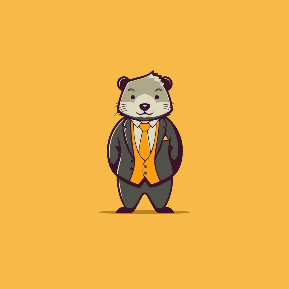 süß Hamster im ein passen und binden. Vektor Illustration.