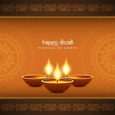 Abstrakt stilfull religiös Happy Diwali bakgrund vektor