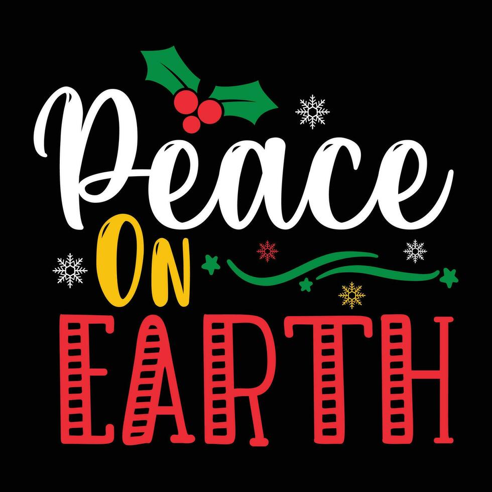 fred på jorden, glad jul vektor