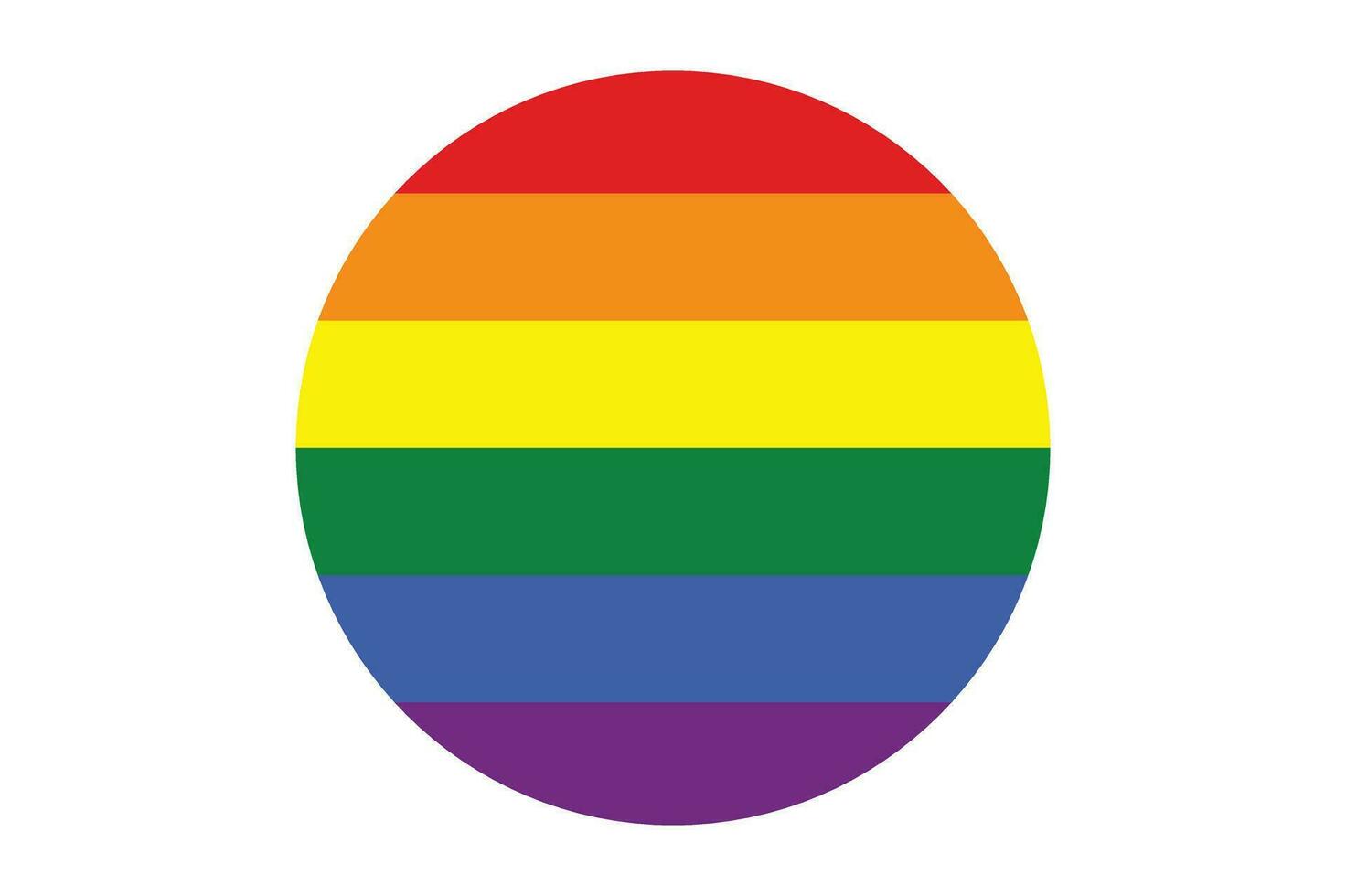HBTQ flagga runda ikon, regnbåge Färg kärlek symbol, stolthet månad i juni, vektor illustration.