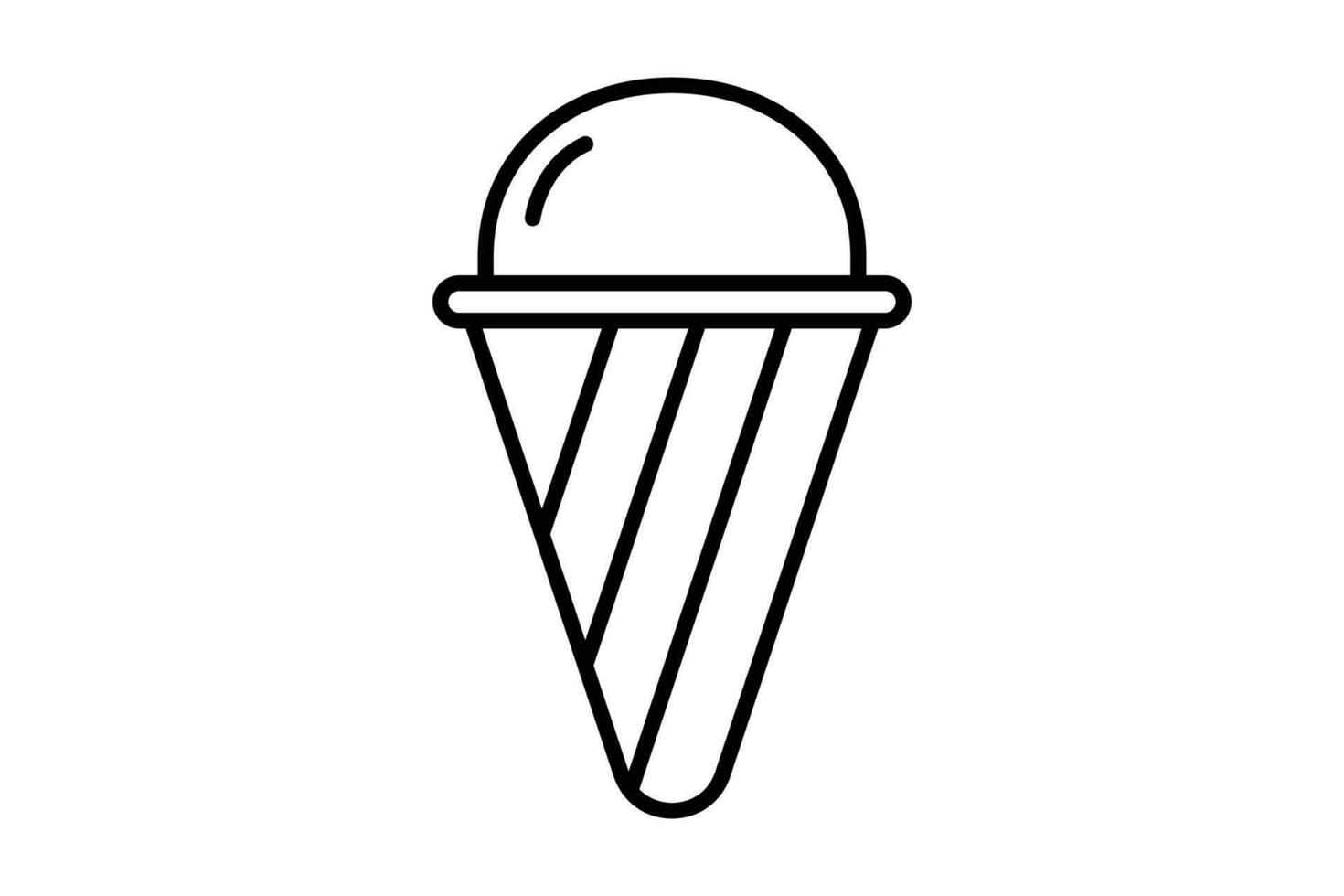 Eis Sahne Symbol. Linie Symbol Stil Design. einfach Vektor Design editierbar