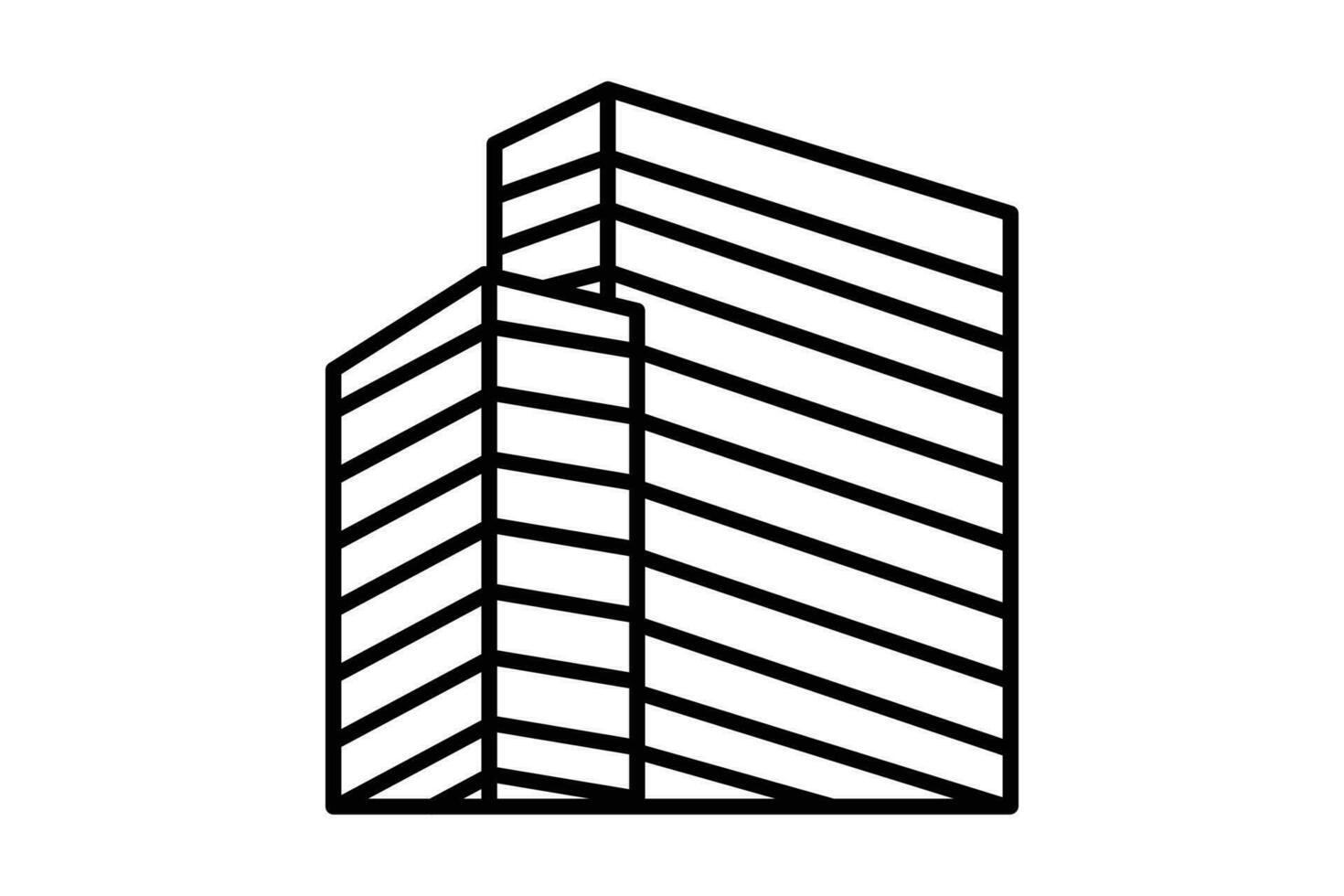 Symbol von Hochhaus Büro Gebäude. Symbol verbunden zu Gebäude, Konstruktion, Arbeitsplatz. Linie Symbol Stil. einfach Vektor Design editierbar