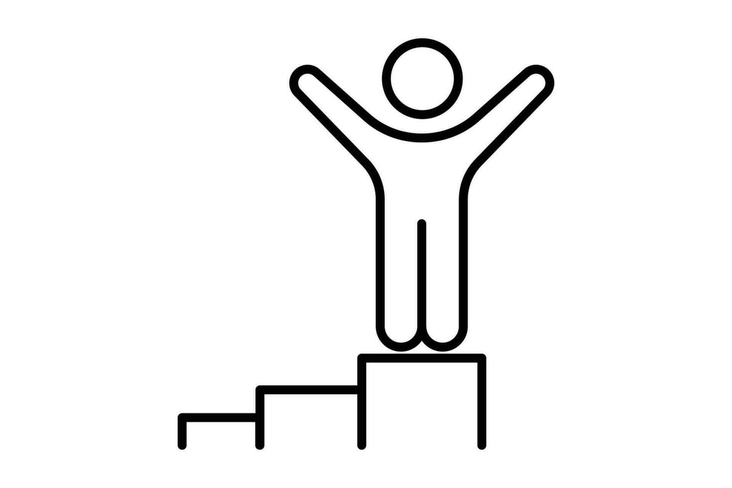 Gewinner Podium Symbol. Symbol verbunden zu Champion, Gewinner, Erfolg. Linie Symbol Stil Design. einfach Vektor Design editierbar