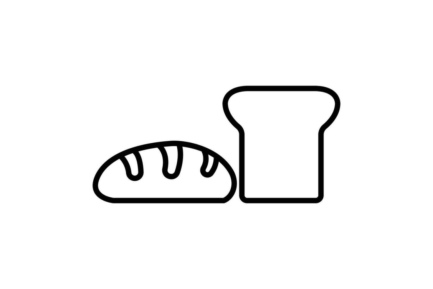 Brot Symbol. Symbol verbunden zu Element von Bäckerei, Lebensmittel. Linie Symbol Stil Design. einfach Vektor Design editierbar