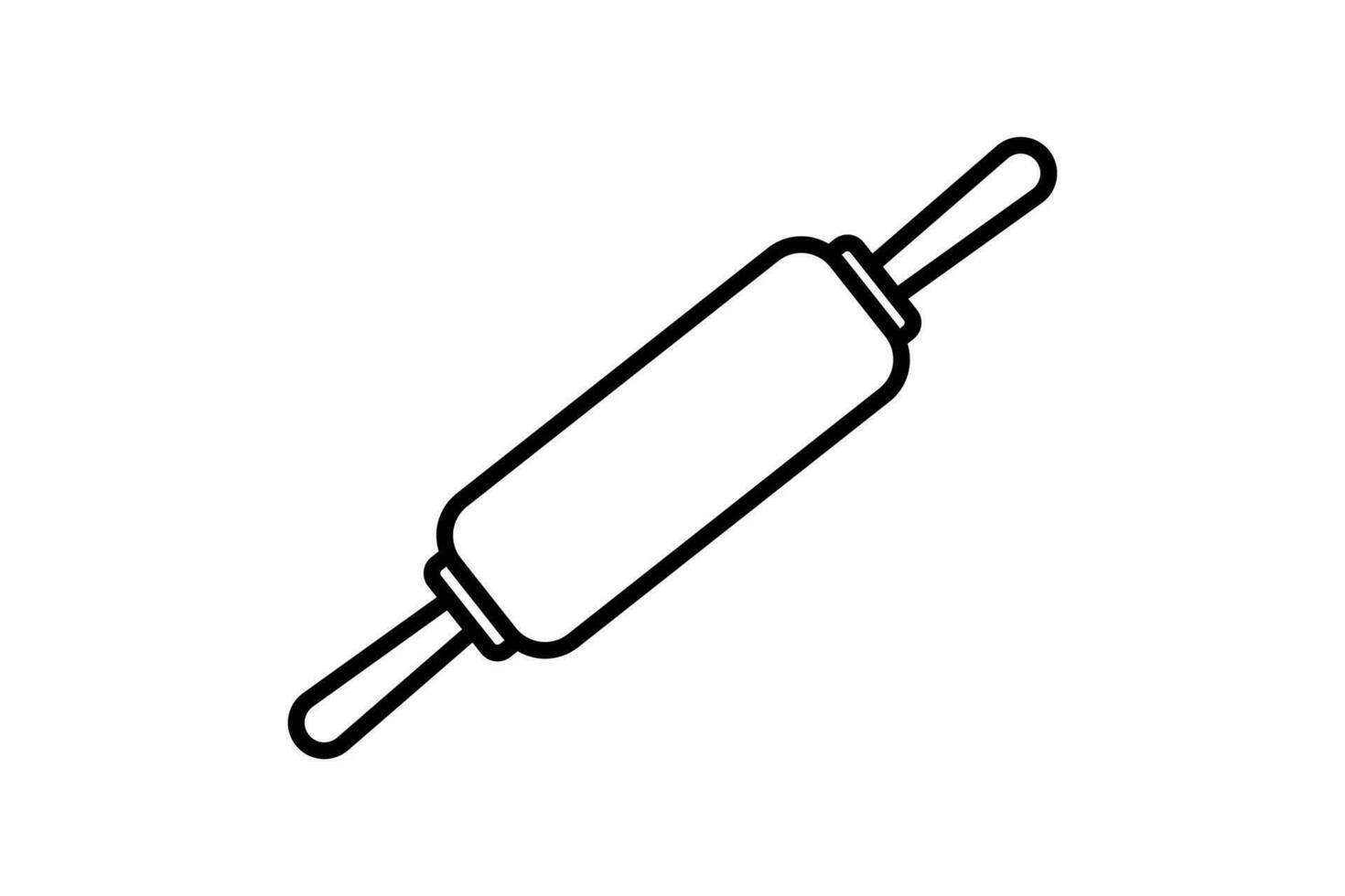 rollen Stift Symbol. Symbol verbunden zu Element von Bäckerei, kochen, Küche. Linie Symbol Stil Design. einfach Vektor Design editierbar