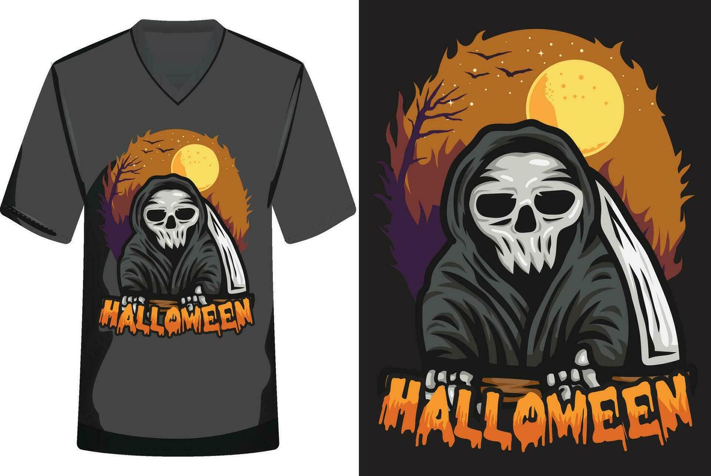 halloween illustration t-shirt design vektor