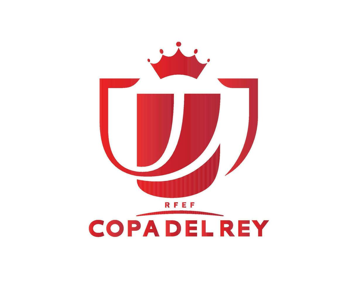 copa del rey Spanien logotyp med namn röd symbol abstrakt design vektor illustration