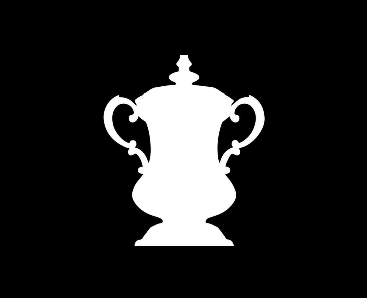 emirates fa kopp trofén logotyp vit symbol abstrakt design vektor illustration med svart bakgrund