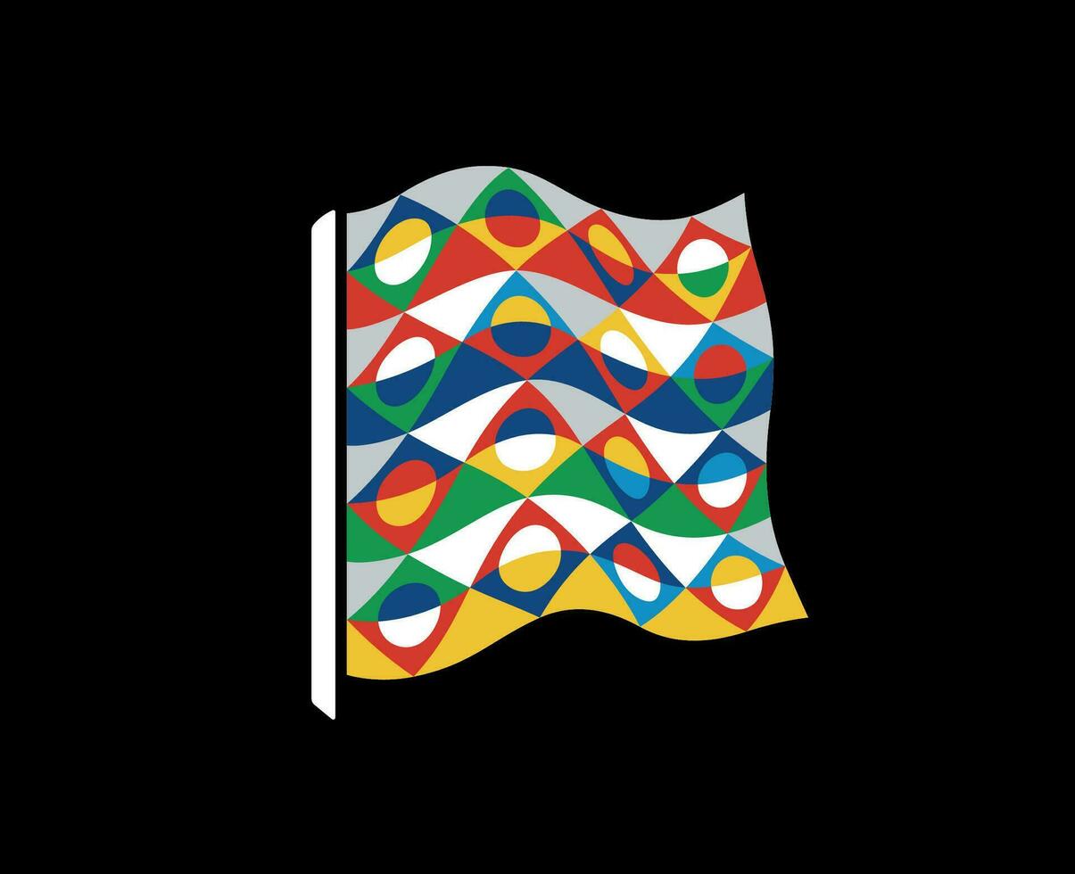 uefa nationer liga logotyp symbol abstrakt design vektor illustration med svart bakgrund